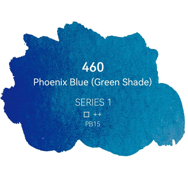 فينيكس طلاء ألوان مائية احترافي من فينيكس - نصف مقلاة بألوان مائية واحدة - أزرق فينيكس (ظل أخضر) 460 - Image 2